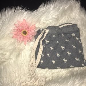 Cute gray moose pajama pants